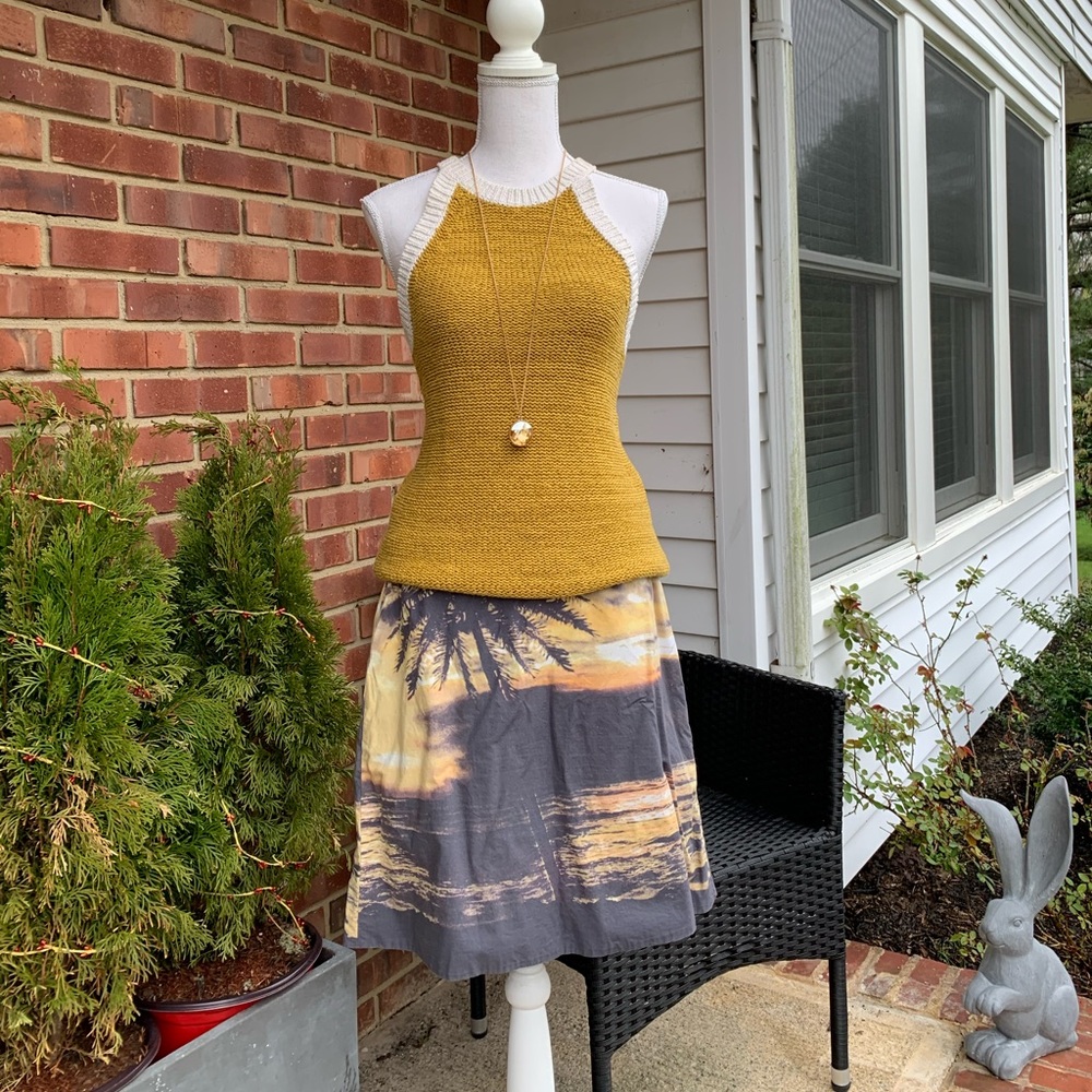 Anthropologie A Line Tropical Skirt
